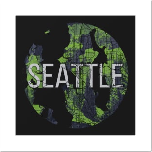 Seattle Maps Posters and Art